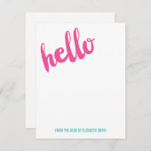 シンプルHelloひな形パーソナライズされたノートカード 招待状 (正面/裏面)