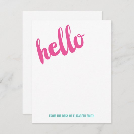 シンプルHelloひな形パーソナライズされたノートカード 招待状 (正面/裏面)