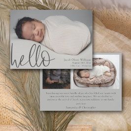 シンプルHelloベビー写真のお知らせ 案内状
