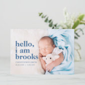 シンプルHello I Am Birth Announcement Card 招待状 (スタンド正面)