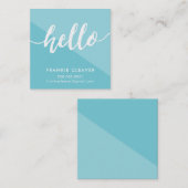 シンプルHELLO SCRIPT手書き型ジオメトモダンリ スクエア名刺 (正面/裏面)