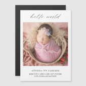 シンプルHello World Photo Birth Announcement (正面/裏面)