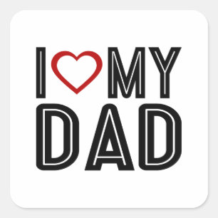 シンプルIハートラブマイパパタイポグラフィ ステッカー