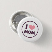 シンプルI愛お母さんの母の日Pinボタン 缶バッジ (正面&裏面)
