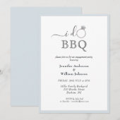 シンプルI DO BBQ リング 結婚指輪 婚約パーティー 案内状 (正面/裏面)