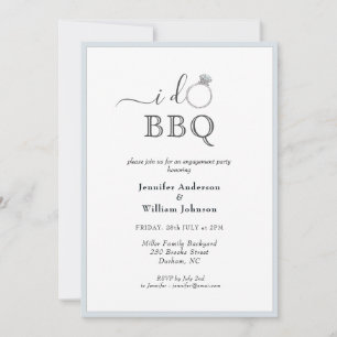 シンプルI DO BBQ リング 結婚指輪 婚約パーティー 案内状