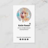 シンプルInstagram Me後を追写真グリッド、QRコード 名刺 (正面)