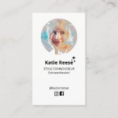 シンプルInstagram Me後を追写真グリッド、QRコード 名刺 (正面)