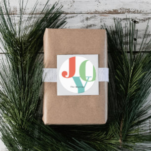 シンプルJOYはっきりしたカラフルクリスマスホリデー ラウンドシール