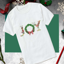 シンプルjoyタイポグラフィスクリプトクリスマスマッチング tシャツ
