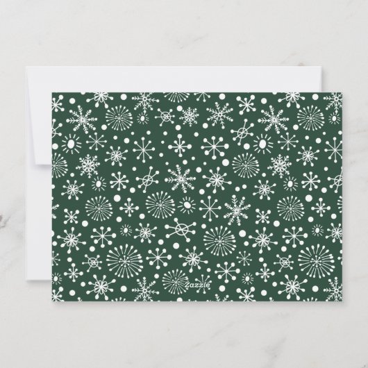 シンプルJoy 3フォトコラージュモダンストライプ |緑 シーズンカード (裏面)