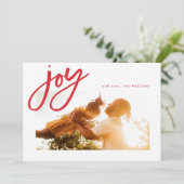 シンプルJoy Holidays赤と白フォトカード シーズンカード (スタンド正面)