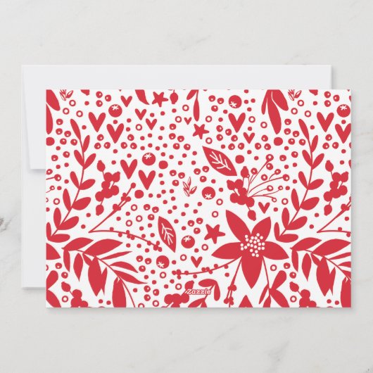 シンプルJoy Holidays赤と白フォトカード シーズンカード (裏面)