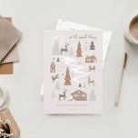 シンプルJoy Woodland Animals & Cozy Village写真 シーズンカード<br><div class="desc">我々の自然なウッドランドの動物、居心地の良い村のクリスマスカードは、自然の事の真のシンプルを捉える。自然質感の木粒、ベージュ、グレー、軽いセラミックのクリームで柔らかい地球の色調は、清潔で居心地の良いミニマルデザインを作り出す。手描きのキツネ、鹿、松の森を、居心地の良い村の風景に組み込んだ。セラミックのクリーミーな色合いと木目の質感の組み合わせ。おカスタマイズ客様の特別な家族写真をカードの背面に飾り、素朴な白い樺の木の樹皮のテクスチャ。全てのイラストレーションは鳥類科学のオリジナルのアートワークによって手書き描かれている。</div>