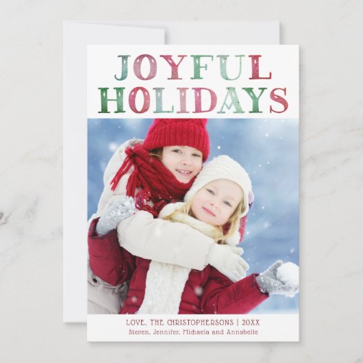 シンプルJOYFUL HOLIDAYS写真 シーズンカード (正面)