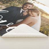 シンプルKeepsake Love Scriptカスタムウェディングフォト シェルパブランケット (3/4)
