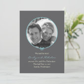 シンプルKnot Photoの結婚発表 – 青 案内状 (スタンド正面)