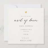 シンプルKRAFTエレガントタイポグラフィメイド・オブ・オーナー（花嫁付き添い人） 招待状 (正面)