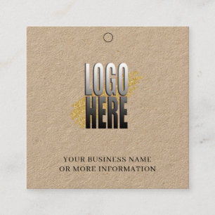 シンプルKraftロゴソーシャルメディアのぶら下がった価格ラベル スクエア名刺