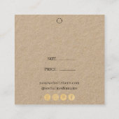 シンプルKraftロゴソーシャルメディアのぶら下がった価格ラベル スクエア名刺 (裏面)