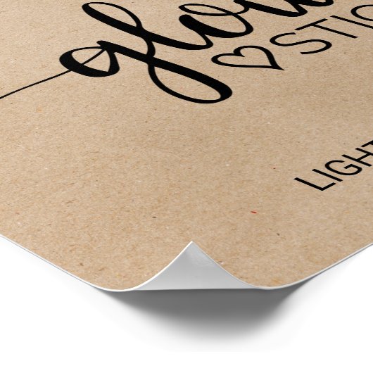 シンプルKraft書フェイク道グロースティック記号 ポスター (角)