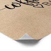 シンプルKraft書フェイク道コーヒーバー標識 ポスター (角)