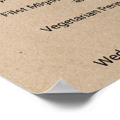 シンプルKraft書フェイク道ディナーメニューの看板 ポスター (角)