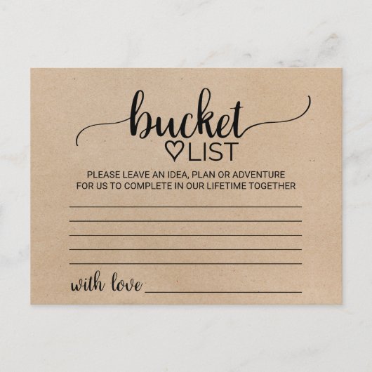 シンプルKraft書フェイク道バケットリストカード ポストカード (正面)