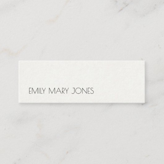 シンプルKRAFT白エレガントタイポグラフィアドレス スキニー名刺 (正面)