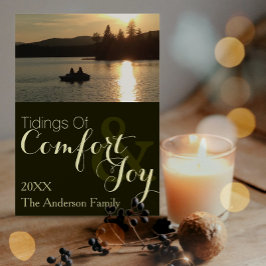 シンプルLake Holidayま素朴たはChristmas Photo シーズンカード