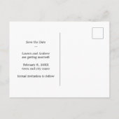 シンプルLeaf Motifエレガント Monogram Save the Date ポストカード (裏面)
