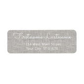 シンプルLight Gray Gray Jute Burlap Linen Texture ラベル (正面)