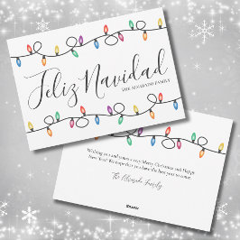 シンプルLights Feliz Navidadクリスマスカード シーズンカード