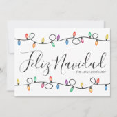 シンプルLights Feliz Navidadクリスマスカード シーズンカード (正面)