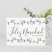 シンプルLights Feliz Navidadクリスマスカード シーズンカード (スタンド正面)