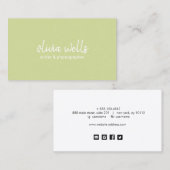 シンプルLime Green手書きネットワーク 名刺 (正面/裏面)