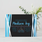 シンプルLINESバルミツワー招待状 招待状 (スタンド正面)