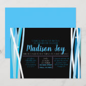 シンプルLINESバルミツワー招待状 招待状 (正面/裏面)