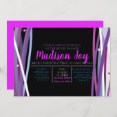 シンプルLINESバルミツワー招待状 招待状 (正面/裏面)