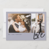 シンプルLove Script 2結婚の写真 サンキューカード (正面)