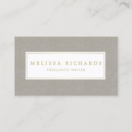 シンプルLuxe Linen Writer,作家名刺 名刺 (正面)