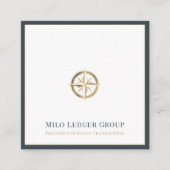 シンプルLuxury Compassロゴ スクエア名刺 (正面)