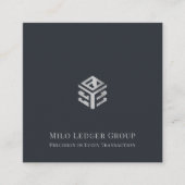 シンプルLuxury Geometric Logo スクエア名刺 (正面)