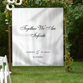 シンプルLuxury White Textureの結婚引用文背景 タペストリー