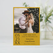 シンプルMarigoldのモダン写ミニマル真結婚の セーブザデート (スタンド正面)