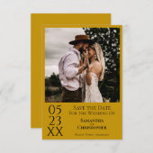 シンプルMarigoldのモダン写ミニマル真結婚の セーブザデート (正面/裏面)