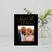 シンプルMessage Foil日付はがきを保存 箔招待状ポストカード (立ち正面)