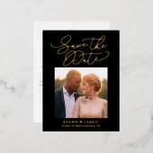 シンプルMessage Foil日付はがきを保存 箔招待状ポストカード (正面/裏面)