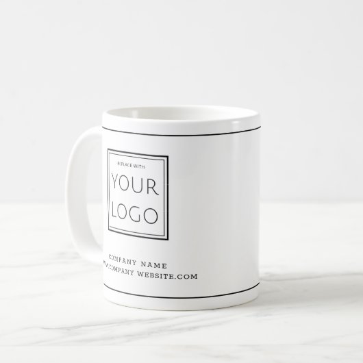 シンプルMinimalist会社ロゴの会社名 コーヒーマグカップ (正面左)