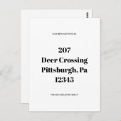 シンプルMinimalist Black New Addressのお知らせ ポストカード (正面/裏面)